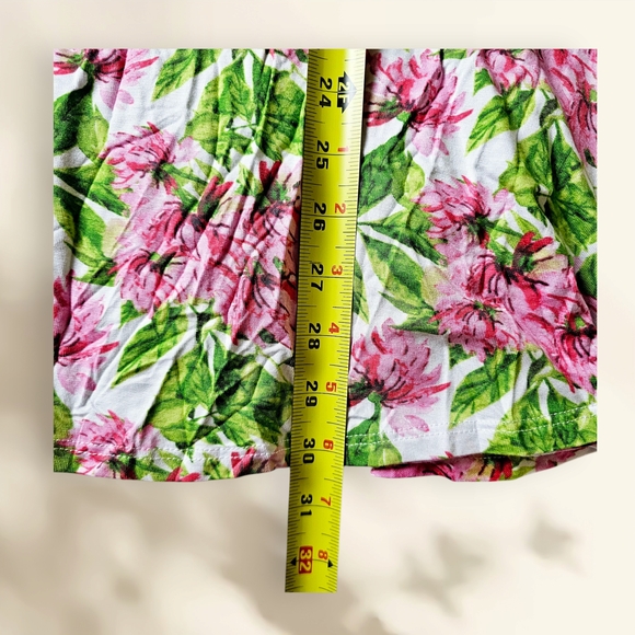 NWT Agnes & Dora Pink and Green Tiered Sleeveless Tunic Breezy Floral Large - Picture 3 of 7